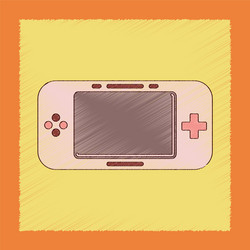 Flat shading style icon game console vector