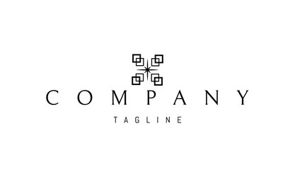 logo with an abstract image of a qr code vector image