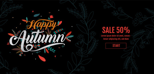 Autumn happy thanksgiving typography poster vector