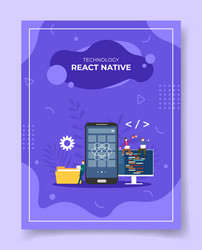 react native mobile app development concept vector image