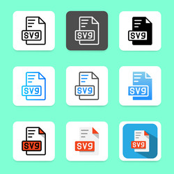 set svg file type icon can be used for website ui vector image