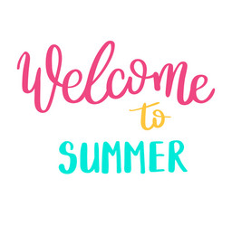 summer letterings hand drawn brush multicolor Vector Image