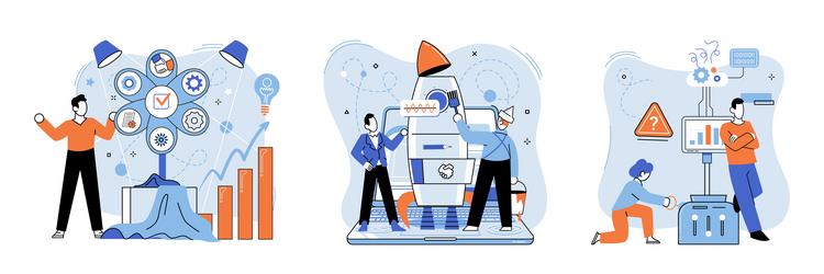 team solving complex problems teamwork vector image