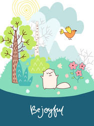 Charming Floral Spring Card Vector Image