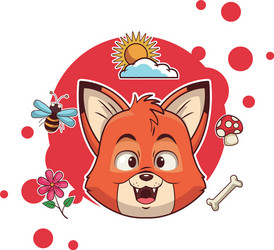 Cute fox cartoon vector