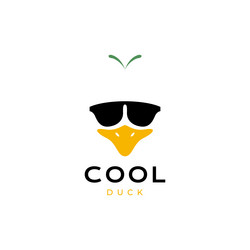 Face duck beak with sunglasses cool mascot vector