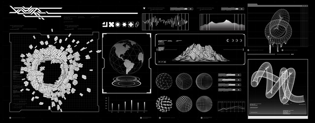 futuristic shape element hud gui science vector image