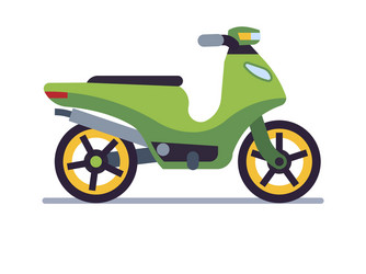 Retro motorbike delivery old scooter collectible vector