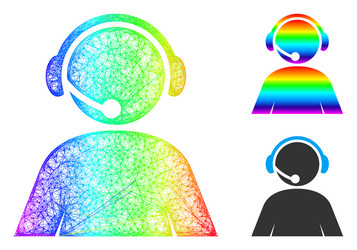 spectral linear gradient call center operator icon vector image