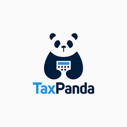 tax panda consultant calculator logo icon vector