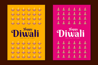 Traditional diwali box pattern banner with diya Vector Image