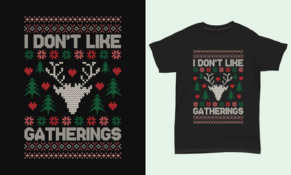 Christmas T-Shirt - Festive Gathering Vector Image