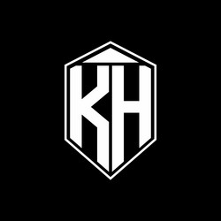 Hk logo monogram emblem style with crown shape Vector Image