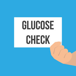 man showing paper glucose check text vector