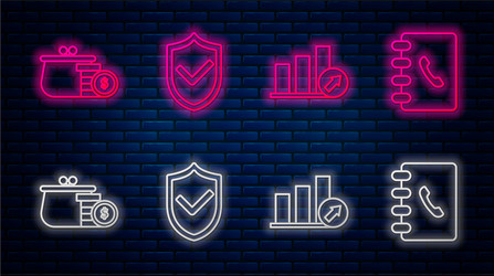 set line shield with check mark presentation vector image