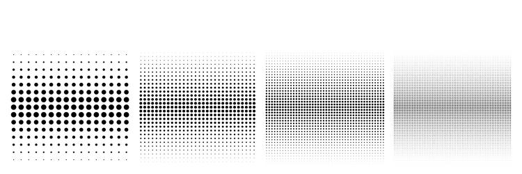 set halftone circle dots gradient pattern textures vector image