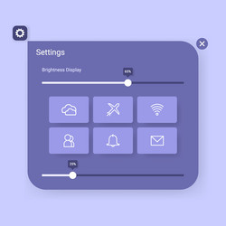setting control center user interface application vector image