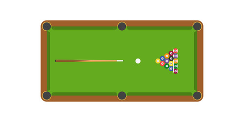 snooker or billiard table and cue stick vector