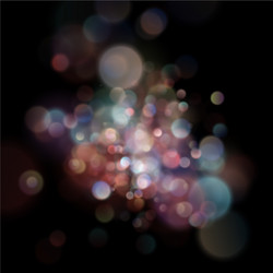 abstract defocused circular color bokeh on dark vector image