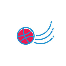 basket ball motion simple logo vector