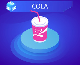 cola isometric design icon web 3d colorful vector image