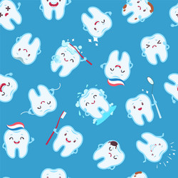 Dental tooth clinic background pattern Royalty Free Vector