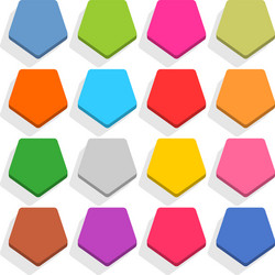 flat blank web button pentagon icon with shadow vector image