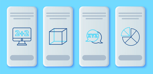 set line geometric figure cube xyz coordinate vector image