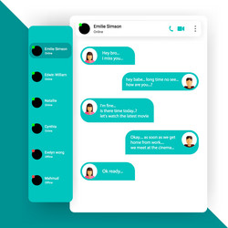 ui chatting float app template vector image