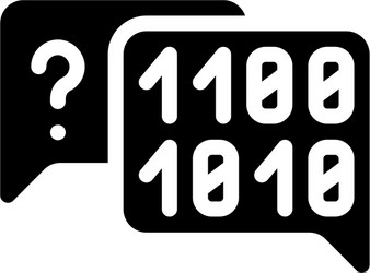 binary code and question mark quote frame glyph vector image