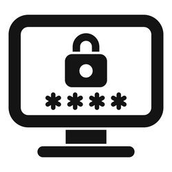 computer screen displaying password protected vector image