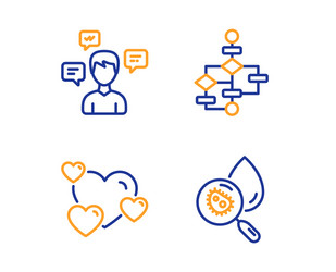 conversation messages heart and block diagram vector image