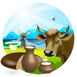 Cow pot vector