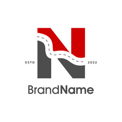 Simple initial n way logo Royalty Free Vector Image