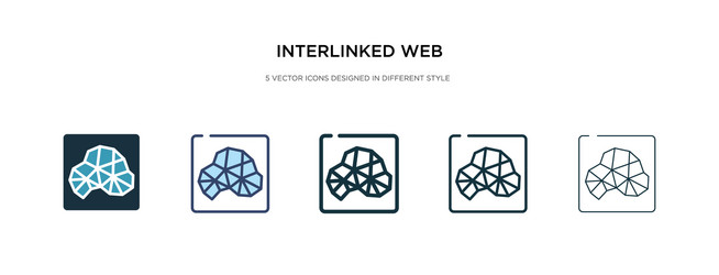 Interlinked web icon in different style two vector