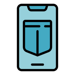 secured smartphone icon flat vector