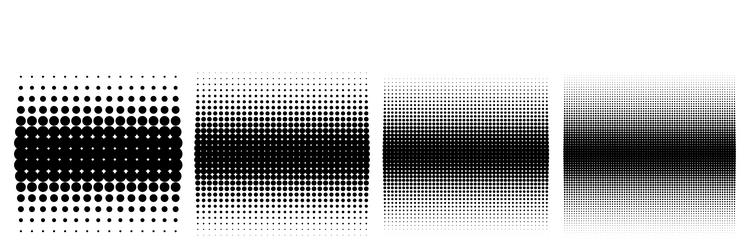 set halftone circle dots gradient pattern textures vector image