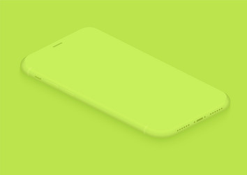 Soft isometric lemon green smartphone 3d vector