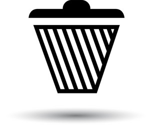 Trash can black simple icon Royalty Free Vector Image