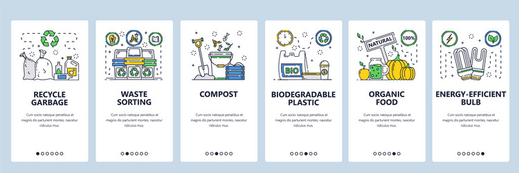 waste sorting and recycling website mobile app vector image