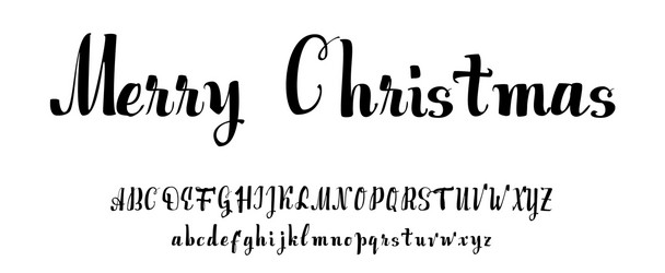 alphabet calligraphic font unique custom vector image