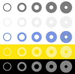 Concentric circles rings in sequence abstract vector