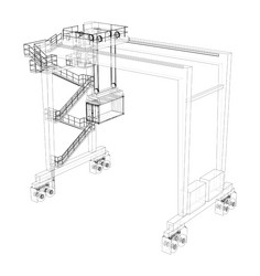 Port cargo crane vector