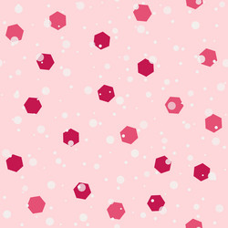 Snow pattern with hexagonal confetti seamless vector