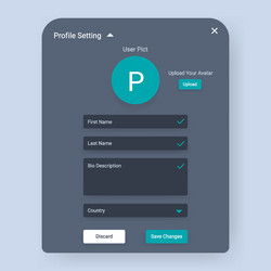 user profile setting form ui vector image
