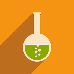 flat with shadow icon and mobile applacation flask vector image