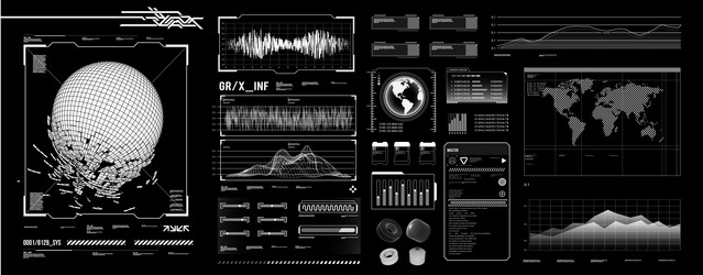 futuristic shape element hud gui science vector image