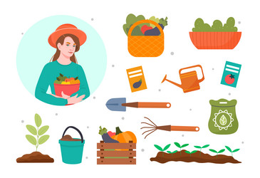 Gardening tools concept vector