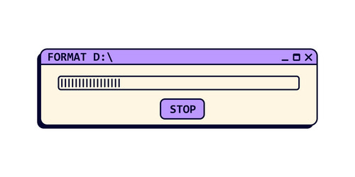 old loading bar window in purple color on screen vector image
