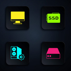 set server data web hosting computer monitor vector image